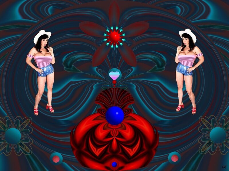 Woman in Cowboy Hat — Red, Psychedelic