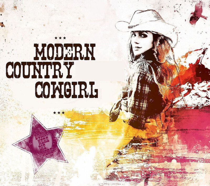 Woman in Cowboy Hat — White, Bold