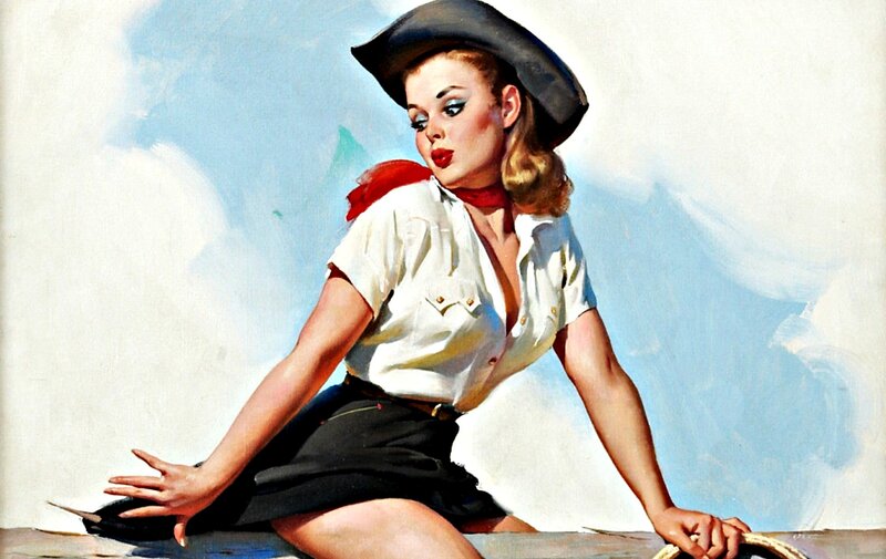 Woman in Cowboy Hat — White, Confident, Afternoon, Illustration
