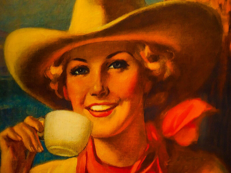 Woman in Cowboy Hat — Yellow, Cheerful