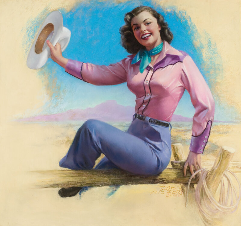Woman in Cowboy Outfit — Pink, Cheerful