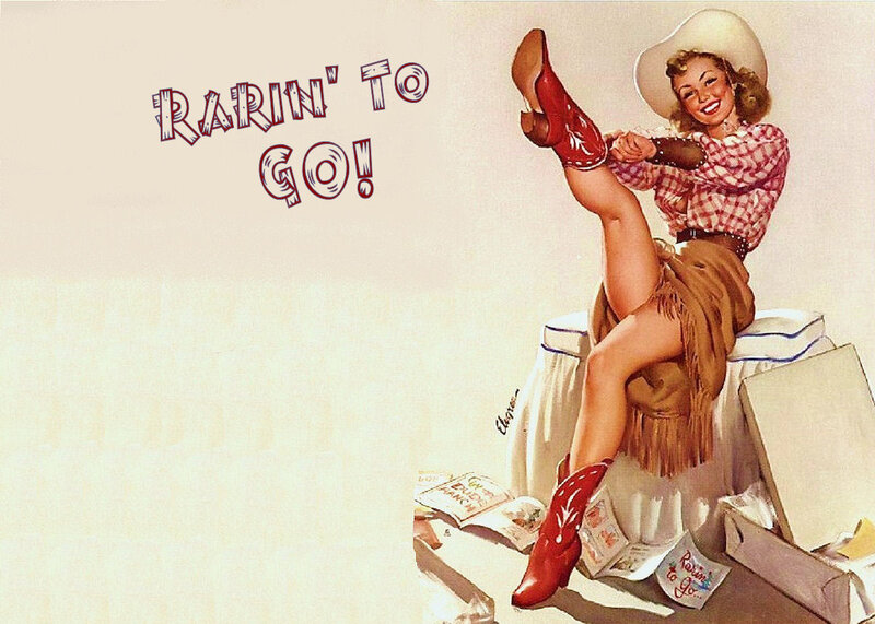 Woman in Cowboy Outfit — Red, Playful, Illustration