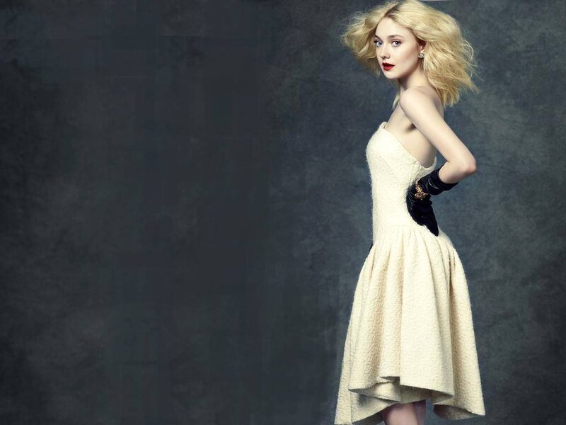 Woman in Cream Dress — Dramatic, Photograph, Gloves