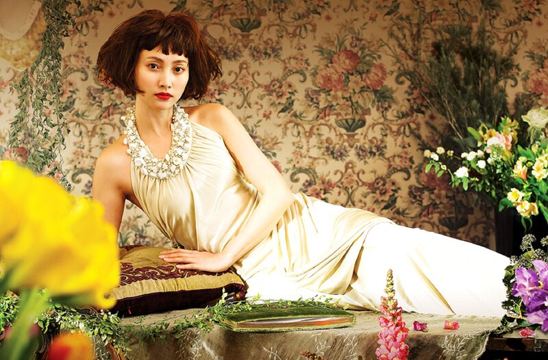 Woman in Cream Dress — Dramatic