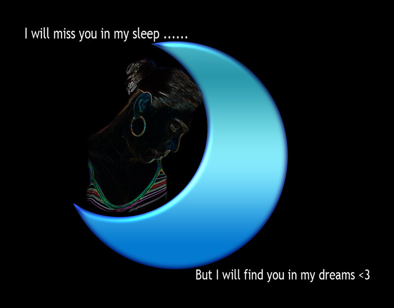 Woman in Crescent Moon — Blue