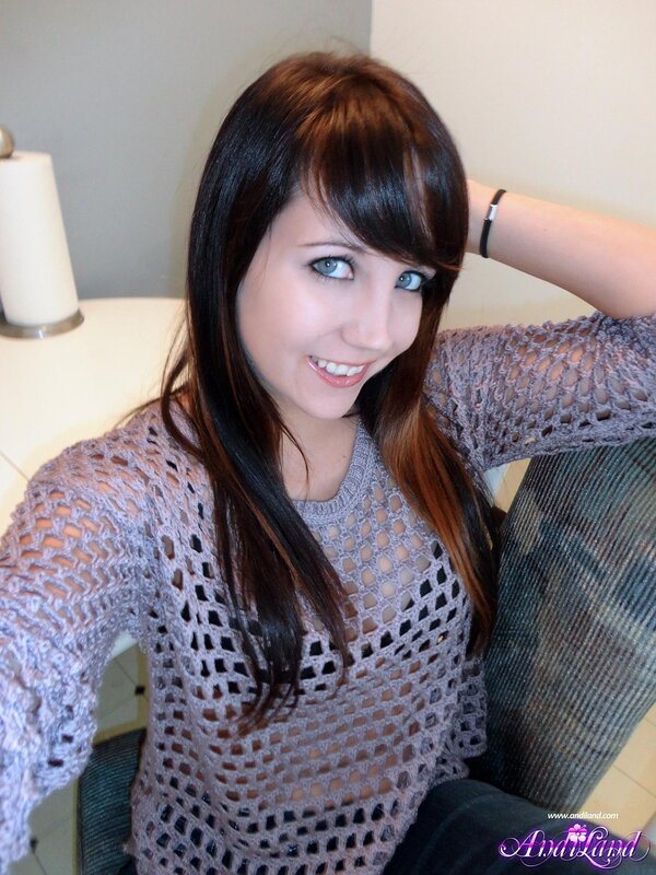 woman in crocheted sweater