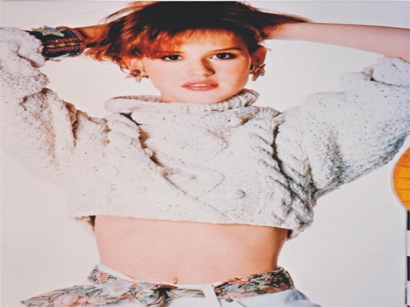 Woman in Cropped Sweater — White