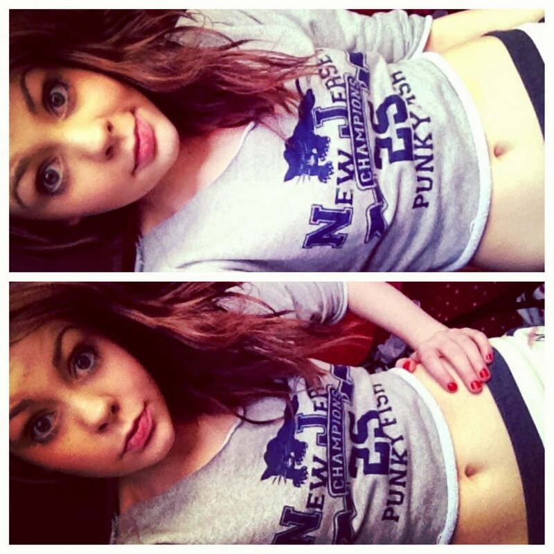 woman in cropped sweatshirt
