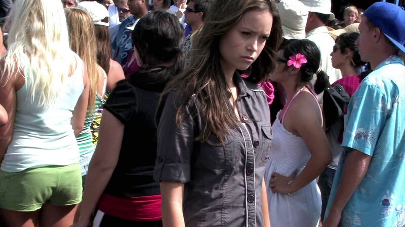 woman in crowd at outdoor event