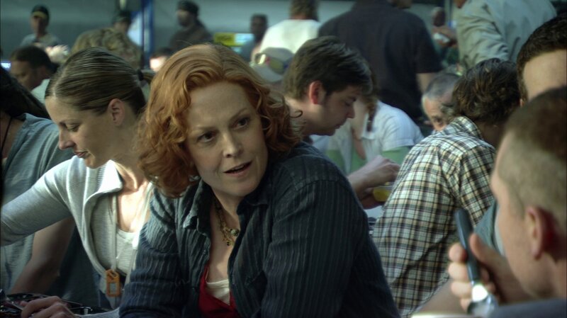 woman in crowded room