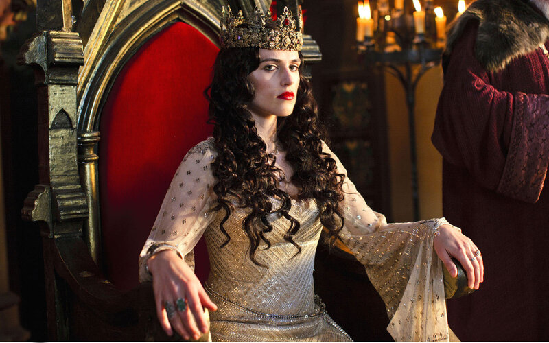 Woman in Crown on Throne — Red
