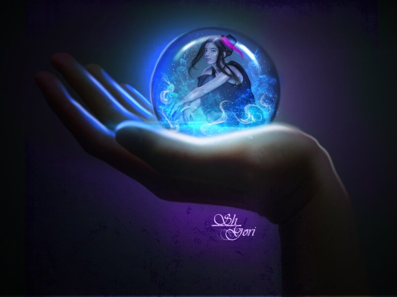 Woman in Crystal Ball — Blue
