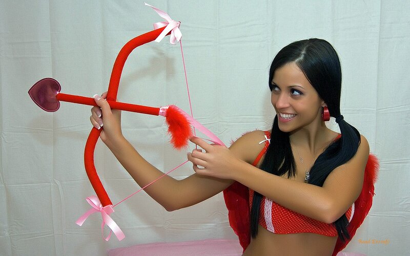 Woman in cupid costume