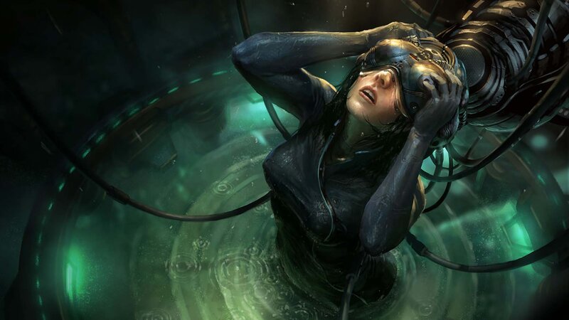 woman in cybernetic pod