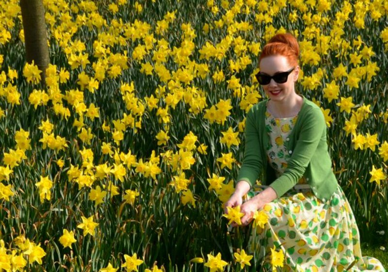 Woman in Daffodil Field