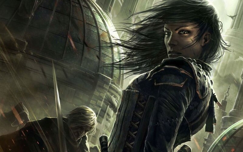 Woman in Dark Armor — Black, Dramatic