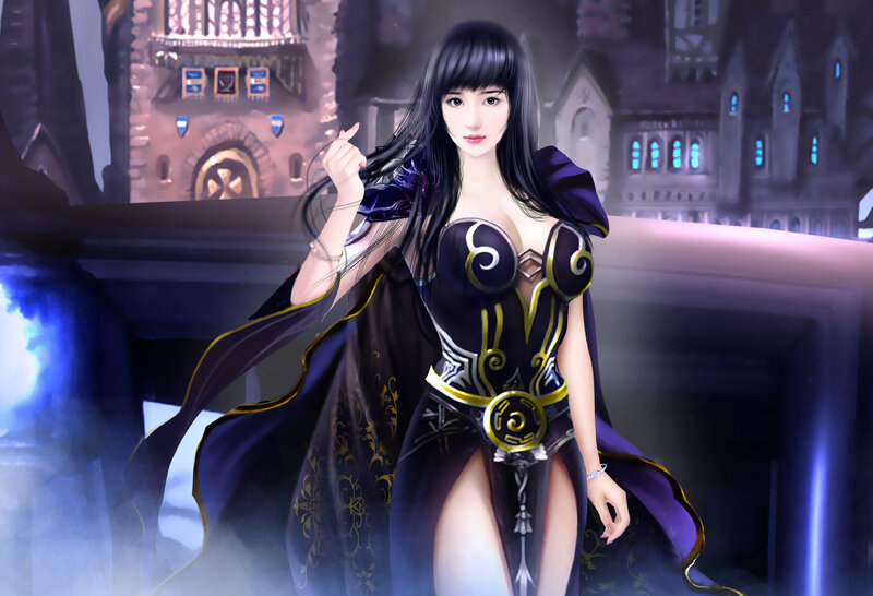 Woman in Dark Armor — Black