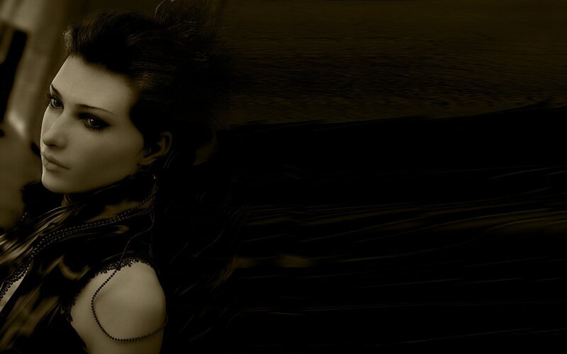 woman in dark attire