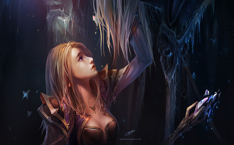 Woman in Dark Cave — Purple