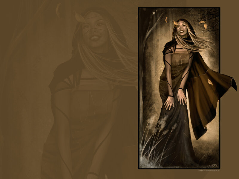 Woman in Dark Cloak — Brown