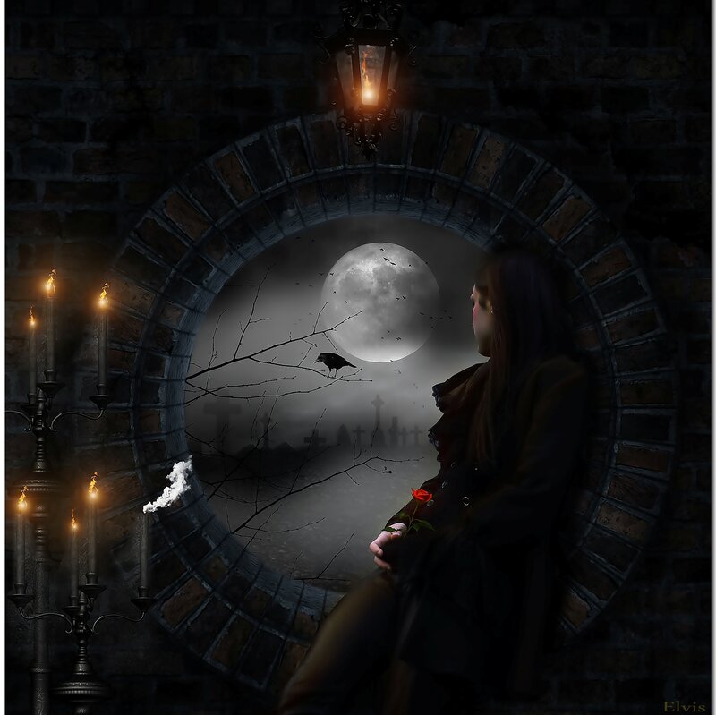 Woman in Dark Coat — Black, Dramatic