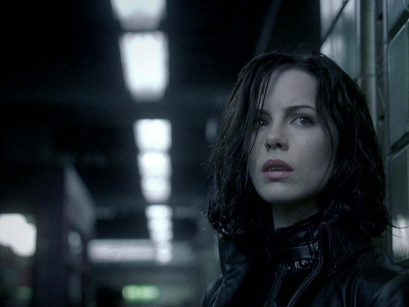 woman in dark corridor