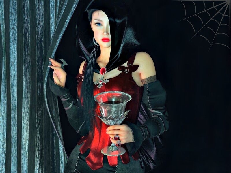 Woman in Dark Costume — Black, Dramatic, Night