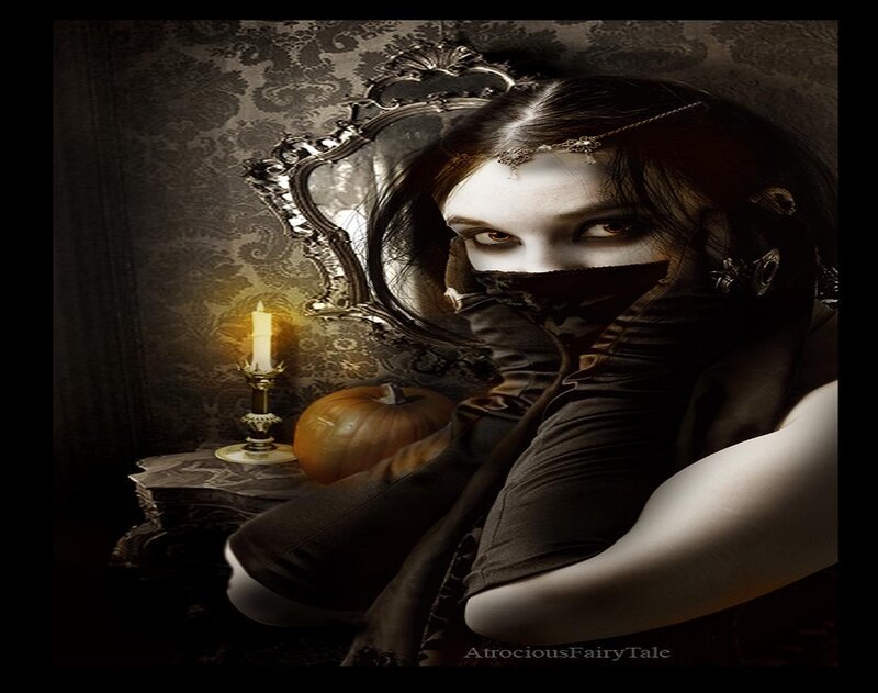Woman in Dark Dress — Black