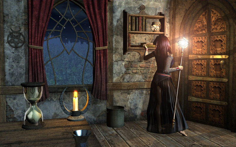 Woman in Dark Dress — Brown, Mysterious