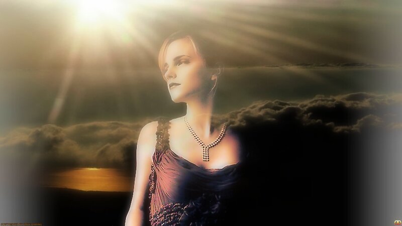 Woman in Dark Dress — Purple, Dramatic, Sunset