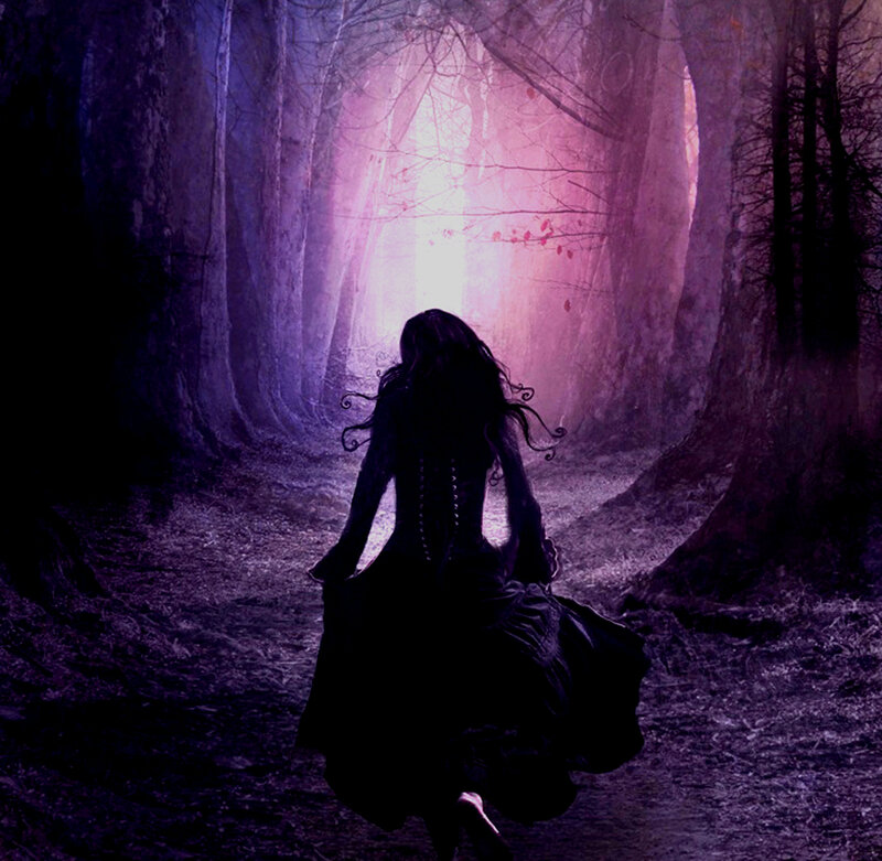 Woman in Dark Dress — Purple, Mysterious, Night
