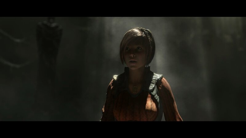 Woman in Dark Environment