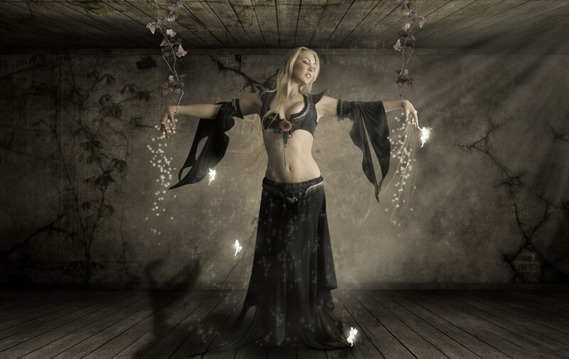 woman in dark fantasy costume