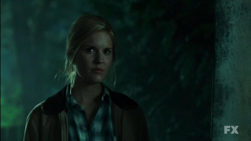 woman in dark forest