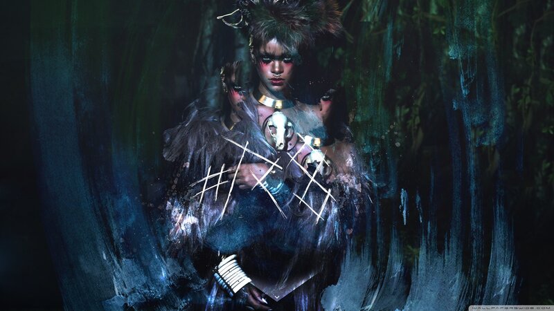 Woman in Dark Forest — Black, Dark, Mysterious
