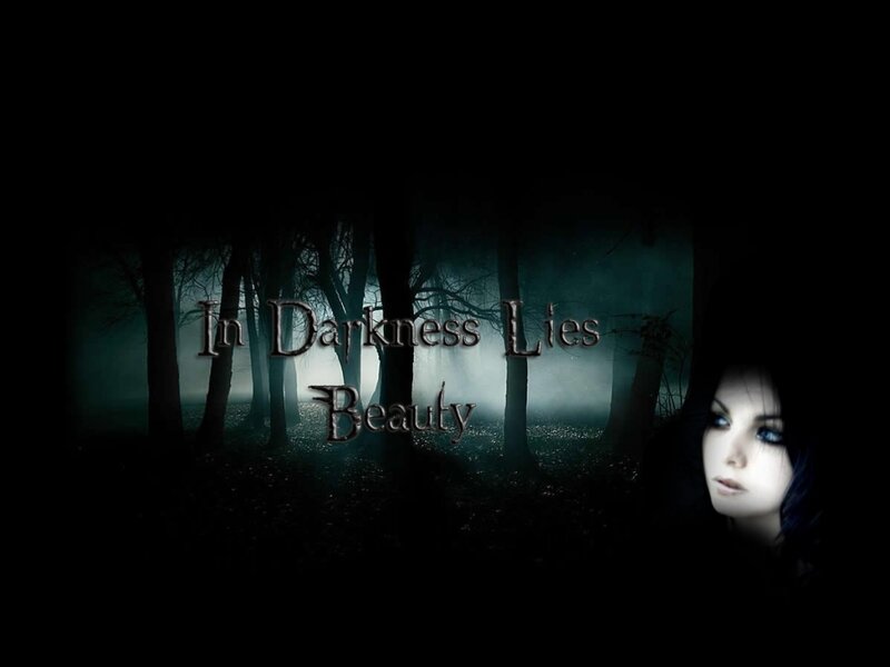 Woman in Dark Forest — Black, Night, Digital Art, Text