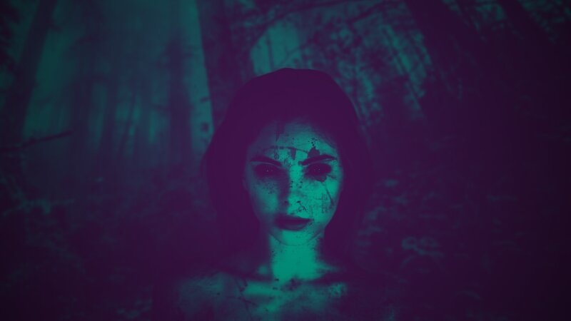 Woman in Dark Forest — Teal