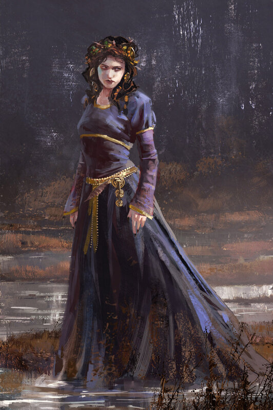 Woman in Dark Gown — Black, Dramatic