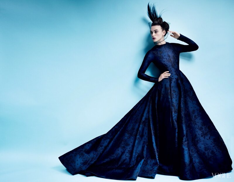 Woman in Dark Gown — Blue, Dramatic, Photograph