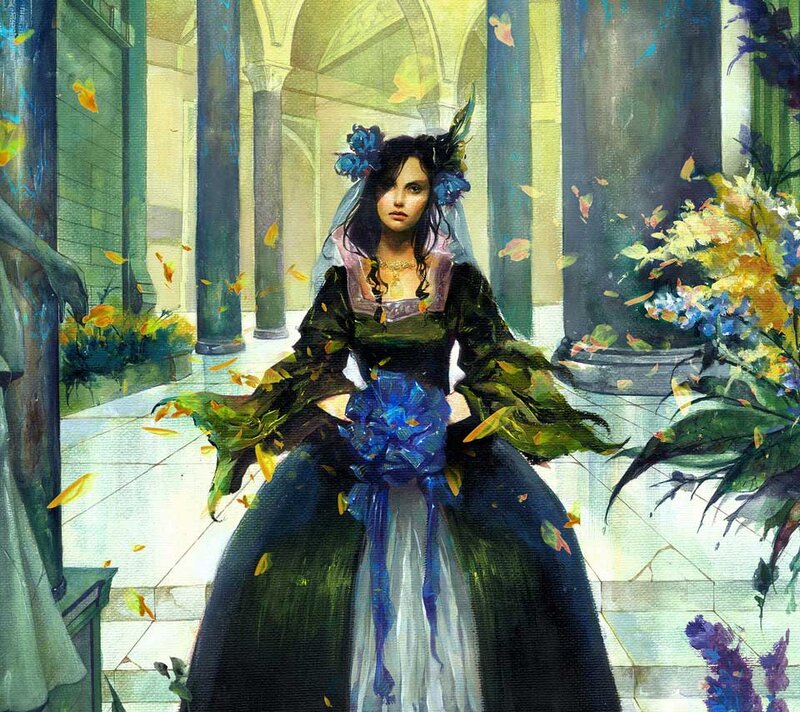 Woman in Dark Gown — Blue, Dramatic