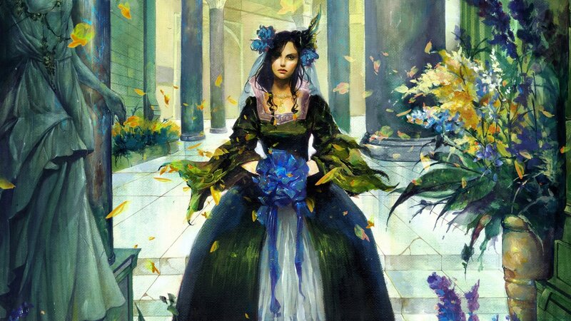 Woman in Dark Gown — Green