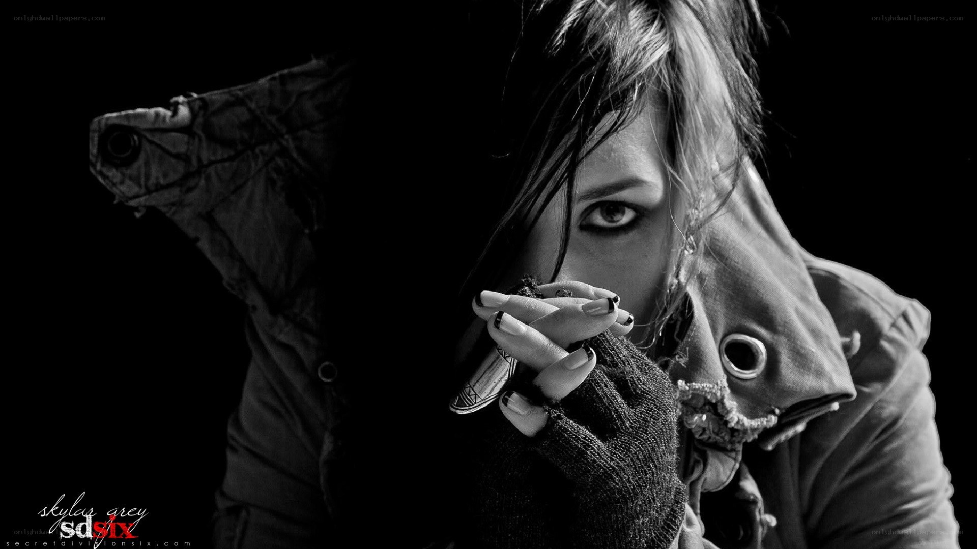 woman in dark jacket