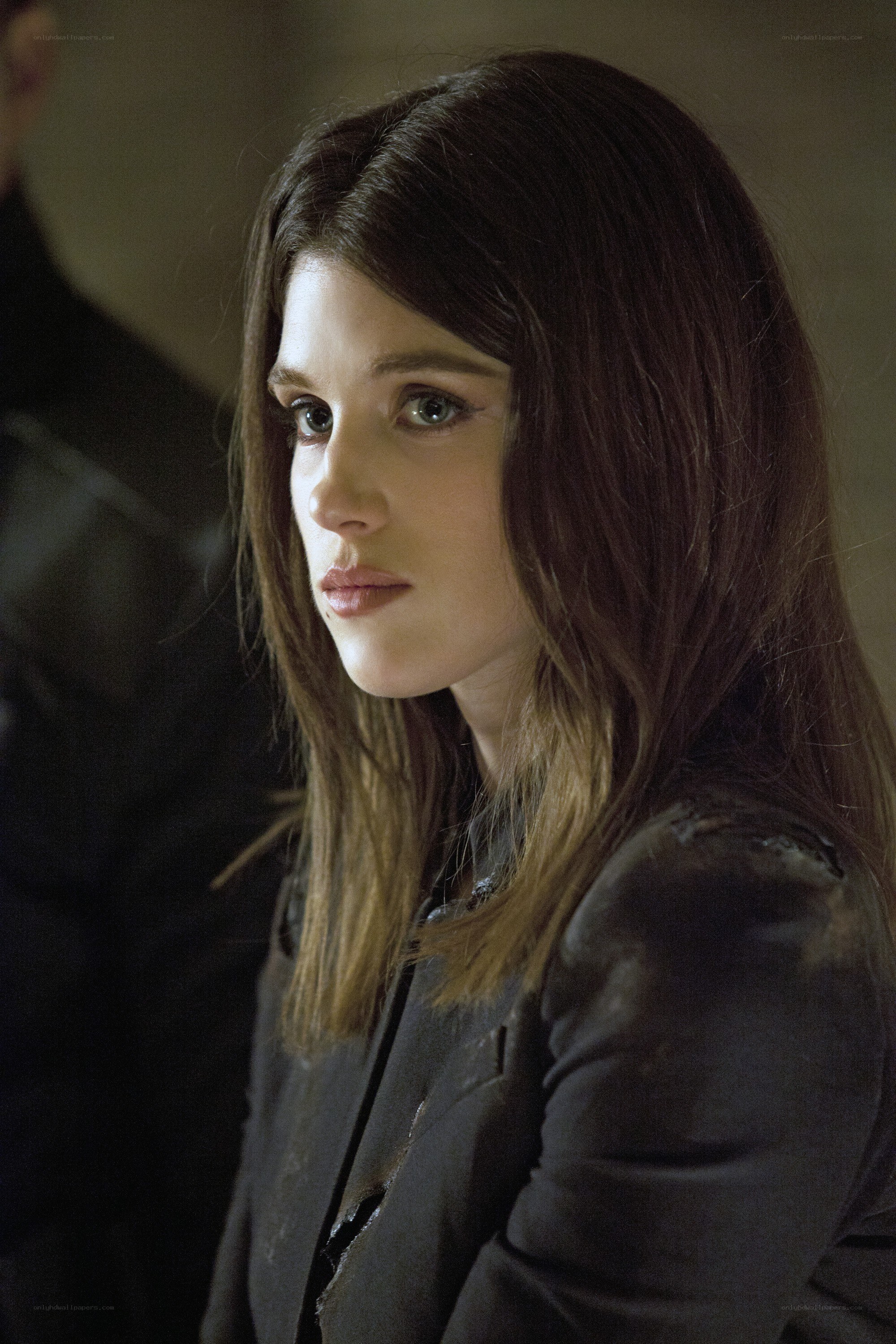 woman in dark jacket