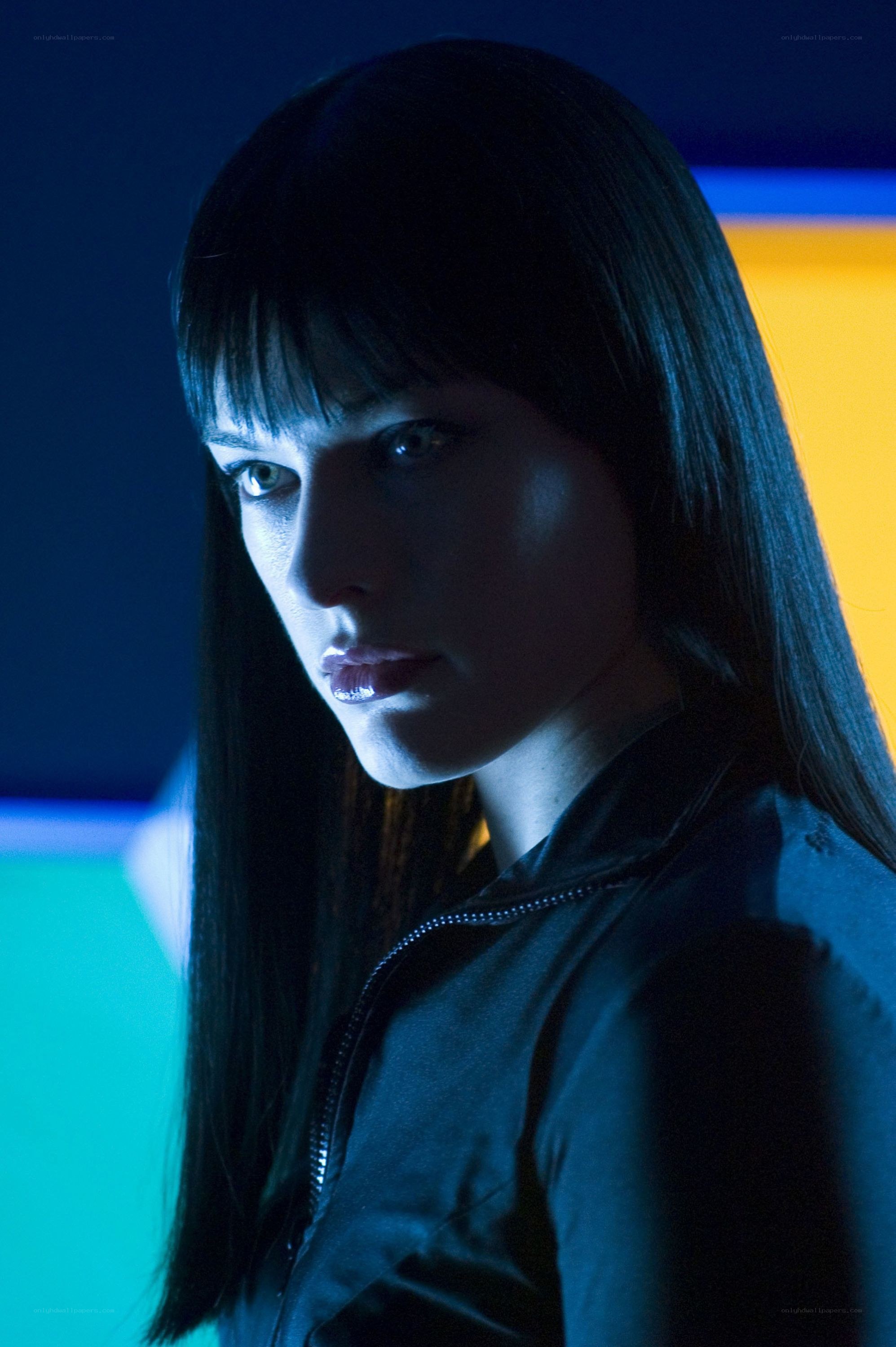 woman in dark jacket