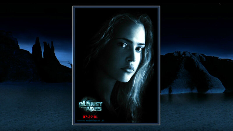 Woman in Dark Landscape — Blue