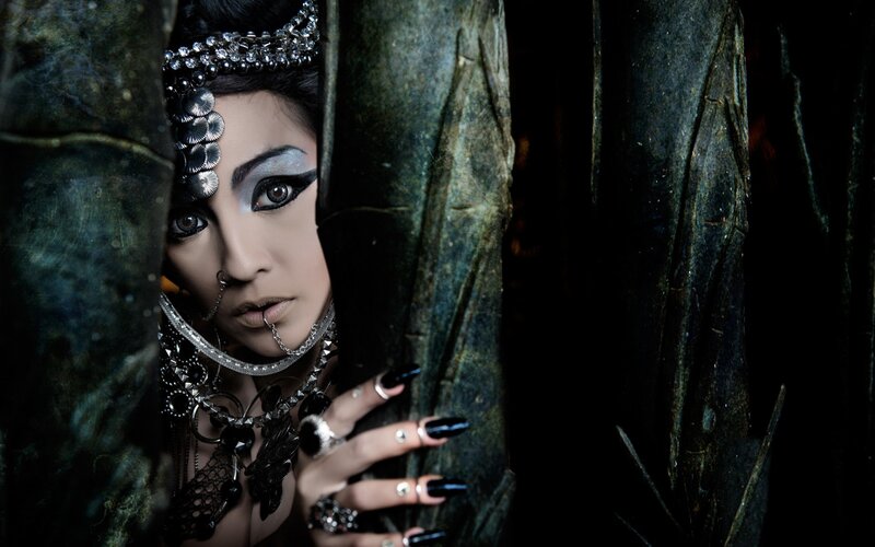 Woman in Dark Makeup