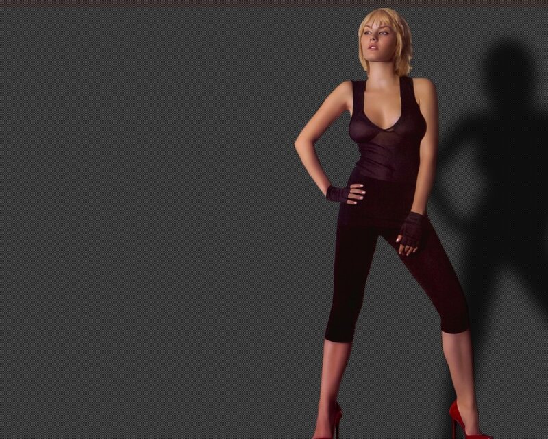woman in dark outfit
