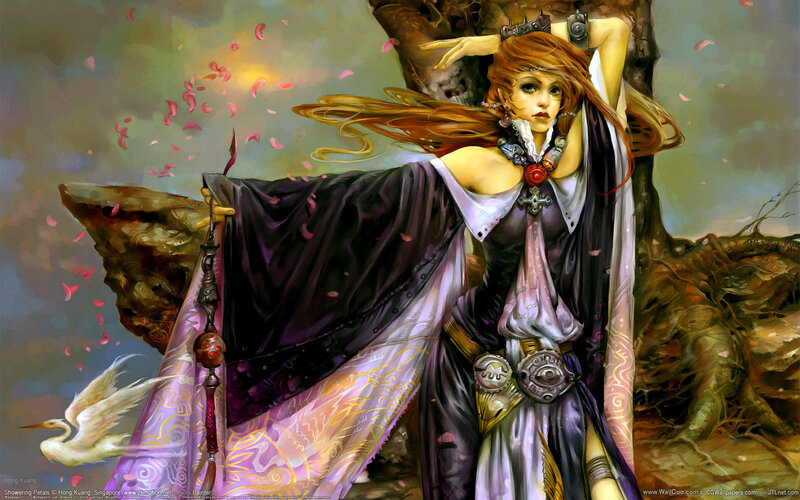 Woman in Dark Robe — Purple