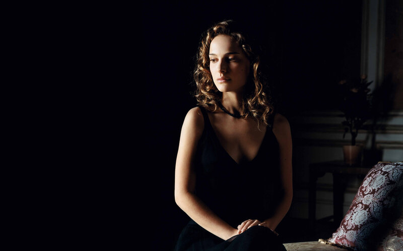 woman in dark room
