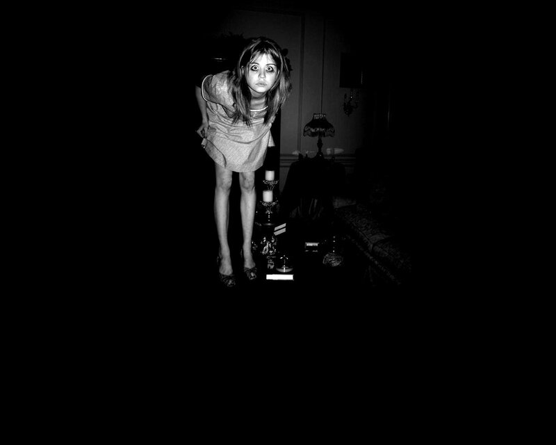 woman in dark room